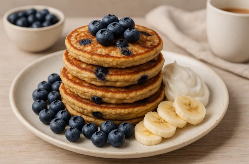  Fit pancakes owsiane z borówkami – przepis na zdrowe śniadanie