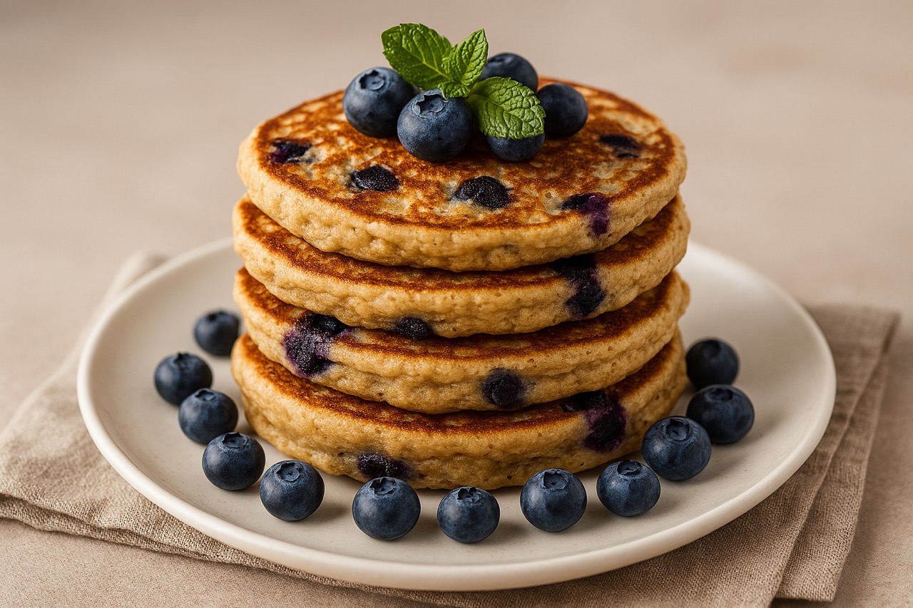 fit pancakes owsiane z borówkami